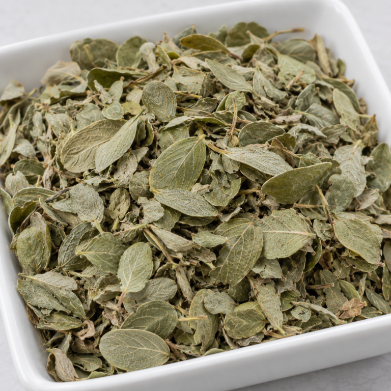 Dried Guiera Leaves in White Tray, Guiera (Nger) from Senegal