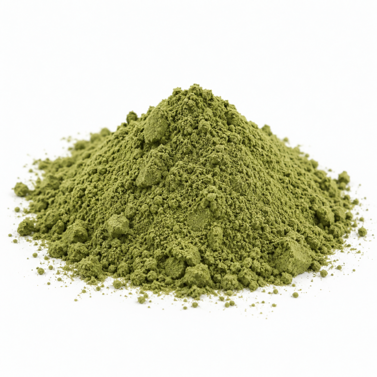 Fine moringa leaf powder mound, Moringa Leaf Powder from Senegal