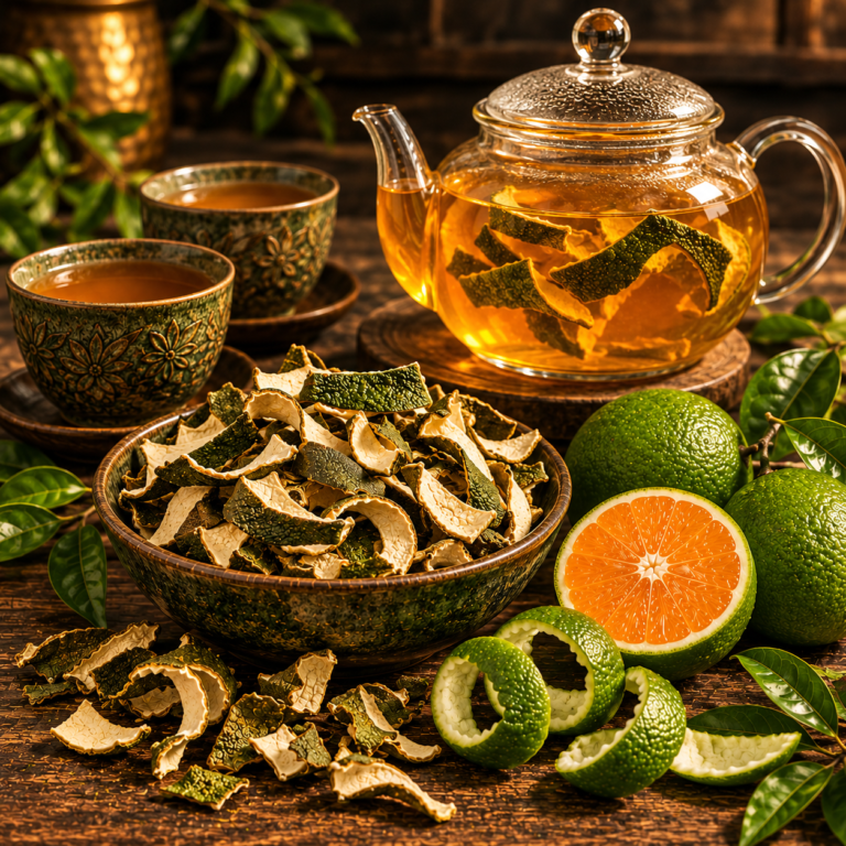 Golden orange-peel tea ritual, Green Orange Peel from Senegal