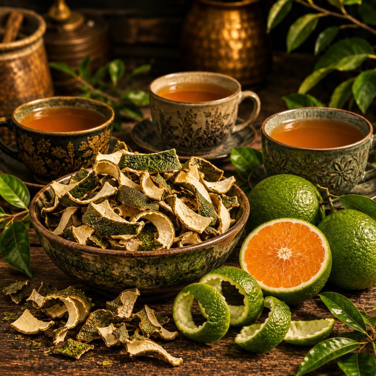 Green Orange Peel Tea Still Life, Green Orange Peel from Senegal