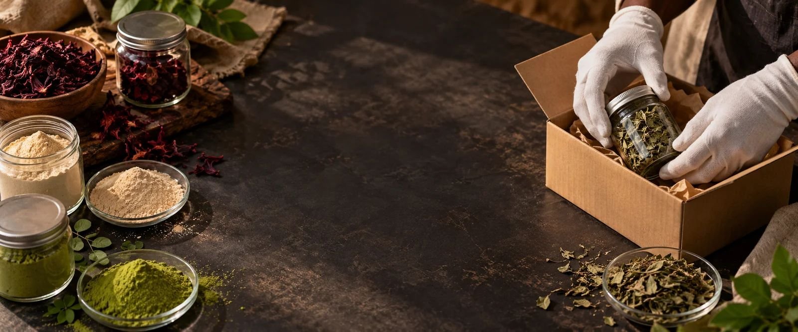 Botanical samples packed for shipment